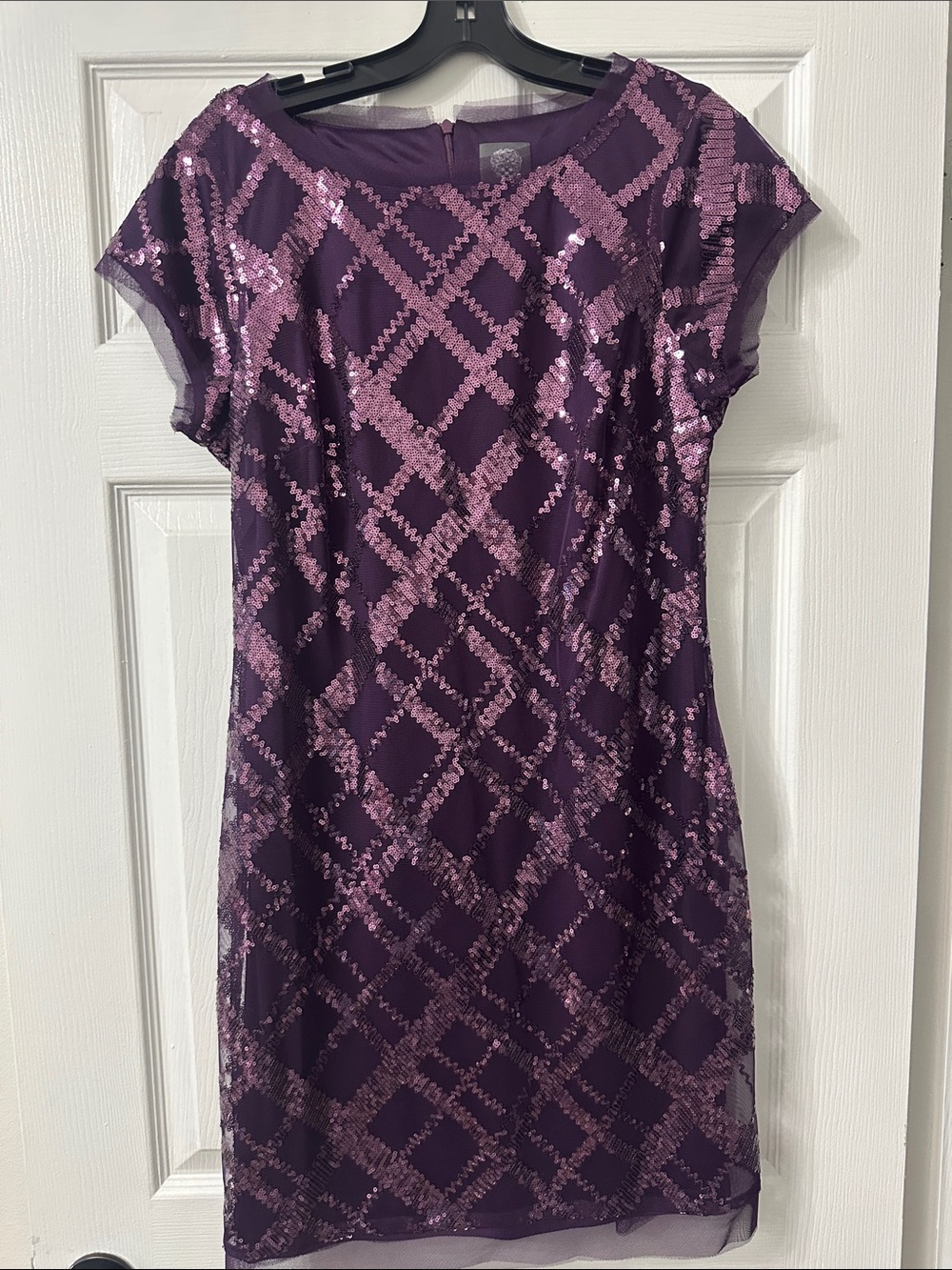 Vince Camuto Purple Sequin Midi Dress